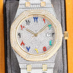 2023Wristwatches Diamond Mens Watch 40mm Automatisk mekanisk vakt med diamantbockat stål 904L för män armbandsur Life Waterproof Arvwa