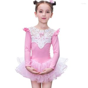 Scene Wear Girls Ballet Leotards Kids Dance Bodysuits Tutu Dress Bubble kjolar Barn födelsedag Gymnastik