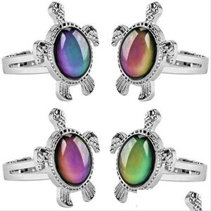 Anelli di banda pezzi pezzi regolabili cambi di tartaruga anello dell umore colorato molti stili per scegliere la consegna drop studente gioielli dhhz8