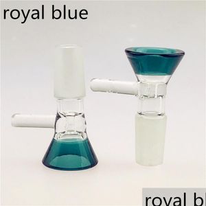 Smoking Pipes Smoking Pipes Colorf 14Mm And 18 Mm Joint Glass Bowl Nail For Dry Herb Accessories Bongs Water Random Color Drop Deliv Dh6Du