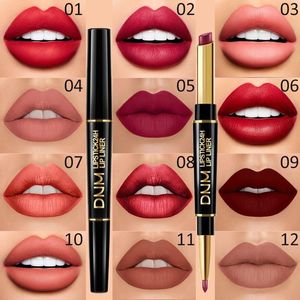 2in1 Lip Liner Lipstick 12 colors matte Pens 24H and with Lip Makeup Set for women Long Lasting labiales mate 24 horas originales