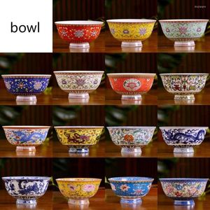 Миски 4,5 дюйма Jingdezhen Ramen Bowl Ceramic Bone China Kink Rice Soup Container Home Kitchen Junnedware Accessories Crafts
