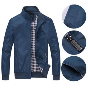 Men's Trench Coats Spring Coat Pure Color Smooth Zipper Leisure Men For Outdoor