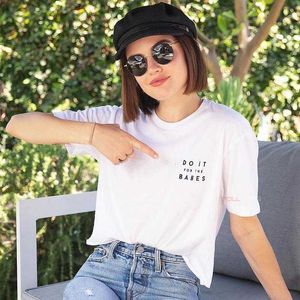 Zrób to dla Babes Tops Pocket Women Casual Funny T Shirt Lady Girl Top Tee Hipster
