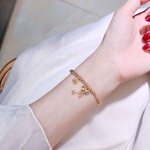 Link bransoletki yun ruo różowe złoto kolor moda na szczęście kalabash stretch bransoletka kobieta dar biżuteria stalowa tytanowa nigdy nie zanika hurt hurtowy