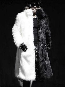 Mäns päls faux päls PFHQ 2022 Autumn Winter Men's Imitation Mink Long Coat Elegant Jacket Trendiga Luxury Stylish Male Faux Pälskläder Trench 21Q4444 T221102