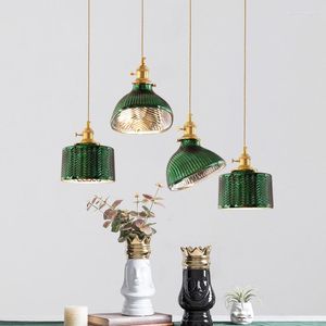 Pendant Lamps Creative Green Glass Light Personality Dining Room Cafe Bar El Led Hanging Lamp Indoor Decor Lighting Brass Fixtures