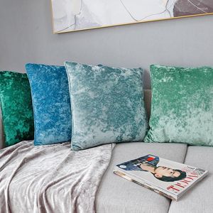 Kudde Super Soft Blue Green Yellow Luxury Velvet Cover för soffa Couch -stol Dekorativ rosa kastfodral Fall Decor Home