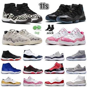 2023 Jumpman 11 11s Mens Womens Classic Basketball Shoes AAA Quality Snakskin Pink Navy Blue Grey Animal Instinct Low Bred Pur Voilet 25thjordon Jordab