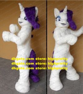 Peluş Furry Beyaz Gökkuşağı Pony Maskot Kostümü Yetişkin Karikatür Karakter Kıyafet Takım Yıllık Kutlama Hoş Geldiniz Yeni Gelenler ZZ7769