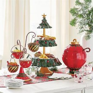 Julsnackstativ Harts Mat som serverar Tray Cupcake Holder Bowl Christmas Table Decoration Halloween Cold Dish Rack