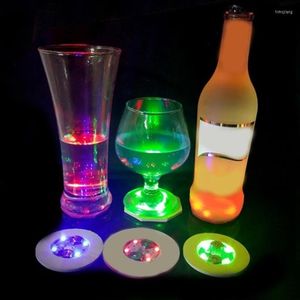 Table Mats 2022 Bottle Stickers Coasters Lights Battery Powered LED Party Drink Cup Mat Christmas Vase Year Halloween Decoration