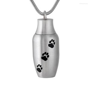 Łańcuchy IJD9787 PET Memorial Jewelry Dog/Cat Print Mini Urn Pendant Naszyjnik na popiół