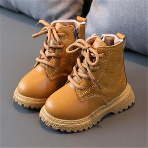 Crian￧as Martin Boots PU Couro Sapatos Invernal Crian￧as meninos Meninas Moda Lateral z￭per tornozelo bota de bota para beb￪s impress￣o de beb￪ botas de neve