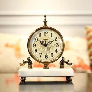 Table Clocks EUROPEAN STYLE VINTAGE CLOCK LUXURY SILENT CREATIVE DESKTOP ALARM LIVING ROOM RELOGIO DE MESA HOME DECOR DA60ZZ