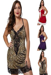 Sexy Vneck Women Lingerie Night Dress Dames Satin Nightgown Plus Tamaño XL5XL Sleepwear Nightwear Lingeries17946778
