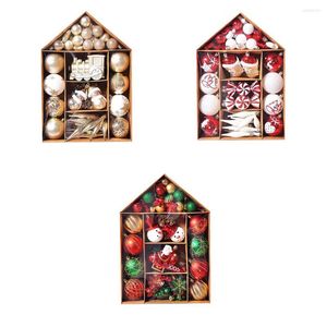 パーティーデコレーション70pcs/セットクリスマスペンダントイヤーウェディング家庭エルガーデンハンギングボールdiy装飾品ゴールドホワイト