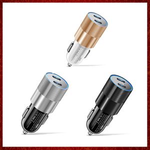 CC414 Car Charger For Cigarette Lighter PD Type C Fast Charging 5V3A Dual USB Mobile Phone Power Adapter For Iphone 13 Pro Max Samsung
