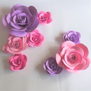 Fiori decorativi 2022 rose in carta espansa grande unica 8 pezzi rose per decorazioni per fondali per eventi di nozze espositore per vetrine per bambini