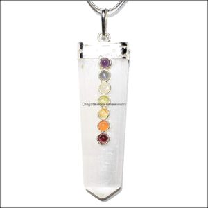 Подвесные ожерелья подвесные ожерелья jovivi 7 Чакра Гемемстоун Заживление кристаллы дерево Жизненного ожерелье