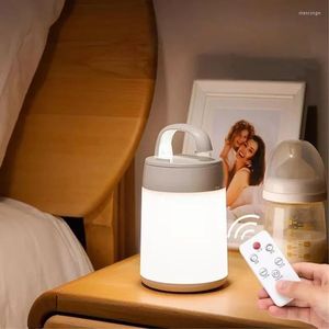 Luci notturne LED 3 colori chiari ricarica USB telecomando attenuazione continua per la decorazione domestica lampada da scrivania sospesa sul comodino