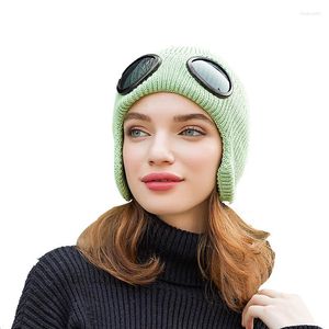 Maglioni da uomo 9465 Versione coreana dell'autunno e dell'inverno Occhiali da pilota Maglione Spessa Riscaldamento Cappello da orecchio selvaggio all'aperto