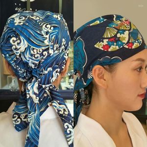Berets Japanese Style Kitchen Work Hat Unisex Cuisine Headscarf Food Shop Chef Restaurant Uniforms El Sushi Cook Cap