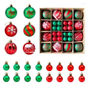 Party Decoration 44st Colorful Plastic Christmas Balls Ornament 6cm Hang Pendant Ball Indoor Year Xmas Tree Decor Home