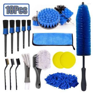 Car Sponge Detailing Brush Auto Cleaning Electric Scrubber Drill Kit Dashboard Accessories Air Outlet Rim Tools