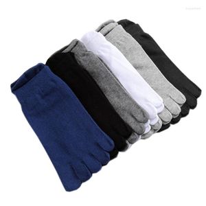 Men's Socks 5 Pairs Solid White Black Gray Men Cotton Toe Male Breathable Short Ankle Crew Sock Five Finger Business Sport