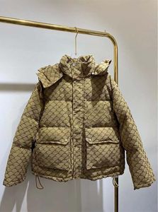 Designer Down Puffer Jackets Full Print Parkas Coat Kvinnor Långt stiljacka Trendiga huva rockar unisex broderi mönster ytterkläder kläder