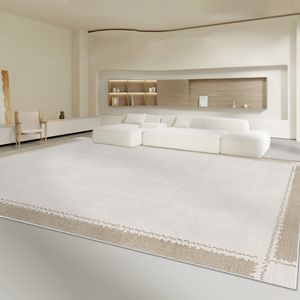 Teppich, modern, luxuriös, für Wohnzimmer, große Fläche, minimalistisches geometrisches Kunstdesign, beige Linie, Premium-Schlafzimmerteppich, Fußmatten, Heimdekoration, 221104