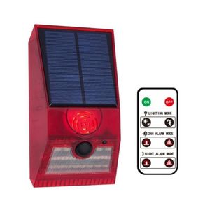Alarm Accessories Solar Alarm Lamp With PIR Motion Sensor Two Way Remote Controller Waterproof Security Alarm Siren 129db For Home Yard Outdoor 221103