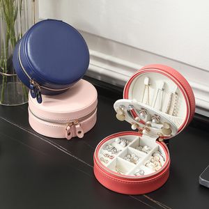 Travel Jewelry Box Mini Portable Storage Organizer with Mirror for Rings Earrings Necklaces Bracelets KDJK2211