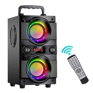 Alto -falantes portáteis Toçam 60W Bluetooth alto -falante Big Wireless Bass Bass Karaoke Subwoofer Support FM Radio RGB LUZ LED 221103