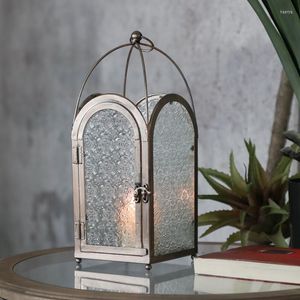 Titulares de velas Candlestick Tea Light Solder de vidro Mesa de casamento Decoração do lustre bougeoir Home xf40xp