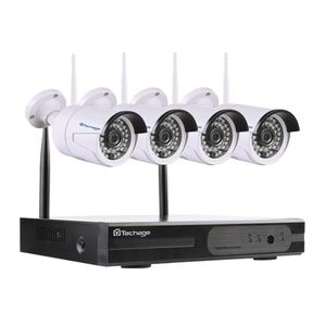 4CH 1080P Wireless NVR CCTV -systeem WiFi 2 0MP IR Outdoor Bullet P2P IP Camera Waterdichte video Beveiliging Surveillance Kit206m