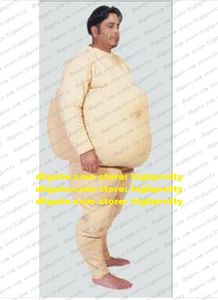 Vivid Mascot Costume Light Yellow Male Pro Fat Suit Mascotte With Big Fatty Belly Button Fancy Dress Adult No.1608 Free Ship