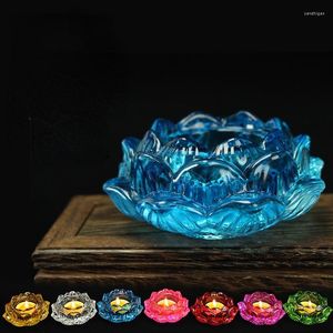 Portacandele Glassato Lotus Candeliere Modern Home Cena a lume di candela Decorazione Soggiorno Tavolo da pranzo