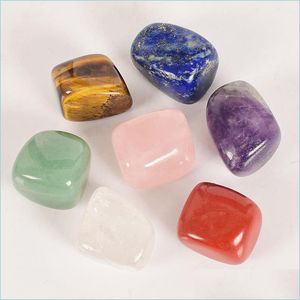 Kunst und Kunsthandwerk Irregar Natürliche Kristallsteine Chakra Jade 7-teiliges Set Colorf Yoga Energie Heilkristalle Kleine Accessoires Wohnkultur Dhxtk