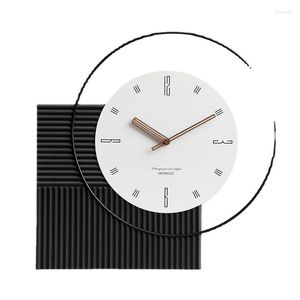Wall Clocks Mechanism Clock Geometric Shapes White Vintage Living Room Luxury Silent Decoration Salon Home Decor AD50WC