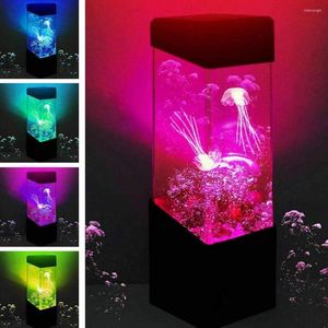 Luci notturne LED Jellyfish Lava Lamp Tavolo cambia colore USB Aquarium Mood elettrico per bambini Regali per bambini