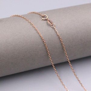 Łańcuchy oryginalne karowe różowe złoto mm kabelowy łańcuch łańcucha dla kobiety calowy znaczek AU750