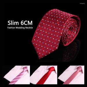 Bow Ties Fashion Red Pink Rose Violet Romantic Wedding Party Neck For Men 6cm Slim Tie Anniversary Ceremony Slitte Mens Gift