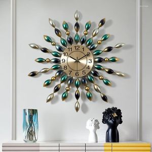 Orologi da parete Meccanismo di orologio silenzioso in metallo di lusso Clockwork Art Large For Living Room Decoratie Woonkamer Design Decoration