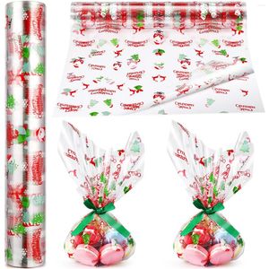 Present Wrap Cellophane Paper Wrapping Christmas Roll Clear Wrapper SheetTransparent Bags Flowers Packing Basket Baskets Santa Rolls