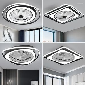Led Bedroom Ceiling Lamp Fan Simple Household Various Shapes Continuous Dimming Color
