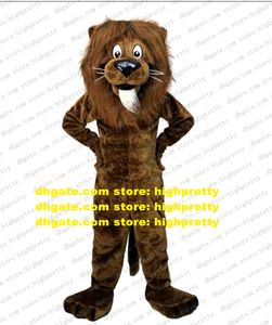 Plush Furry Brown Big Lion Mascot kostym vuxen tecknad karaktär outfit kostym tv -tema lekplats skolgård zz8146