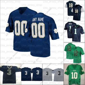 O futebol americano de futebol americano usa luta personalizada de futebol irlandês Jerseys Jeremiah Owusu-Koramoah Quenton Nelson McGlinchey Fuller Smith Te'o Martin Jones M