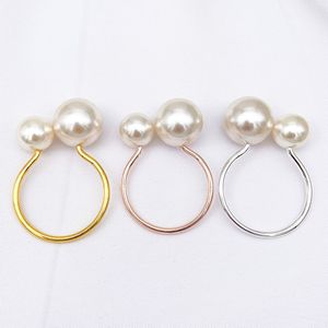Pearl Napkin Rings Gold Silver Napkin Buckles for Thanksgiving Christmas Wedding Dinning Table Decor